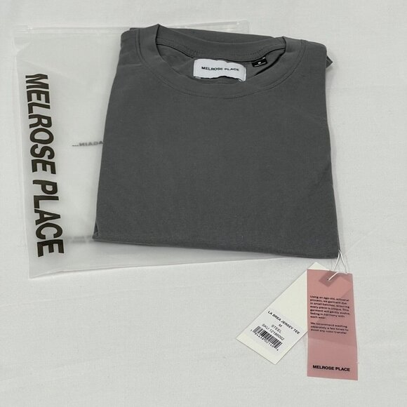 Melrose Place Mens Medium Tee T-Shirt NWT La Brea Jersey Tee Steel Gray NEW